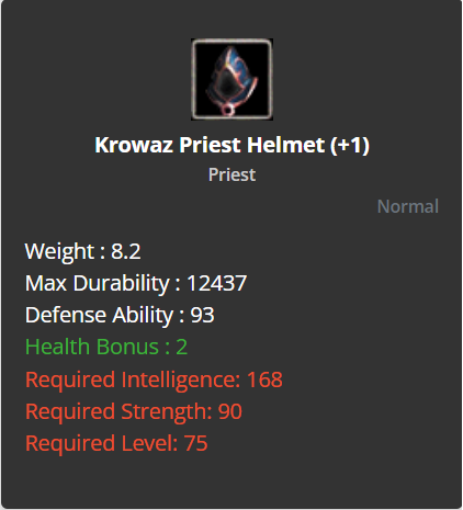 Krowaz Priest Helmet +1