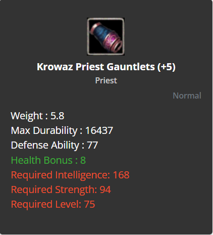 Krowaz Priest Gauntlets +5