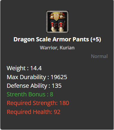 Dragon Scale Armor Pants +5