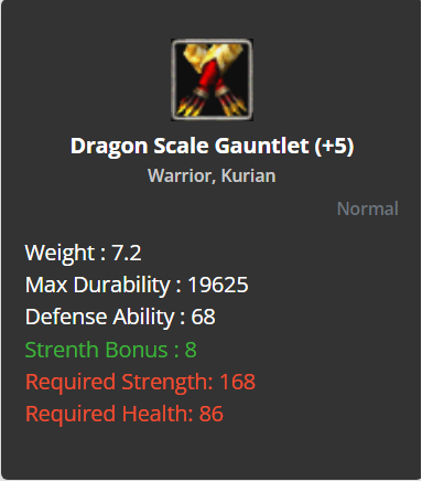 Dragon Scale Gauntlets +5